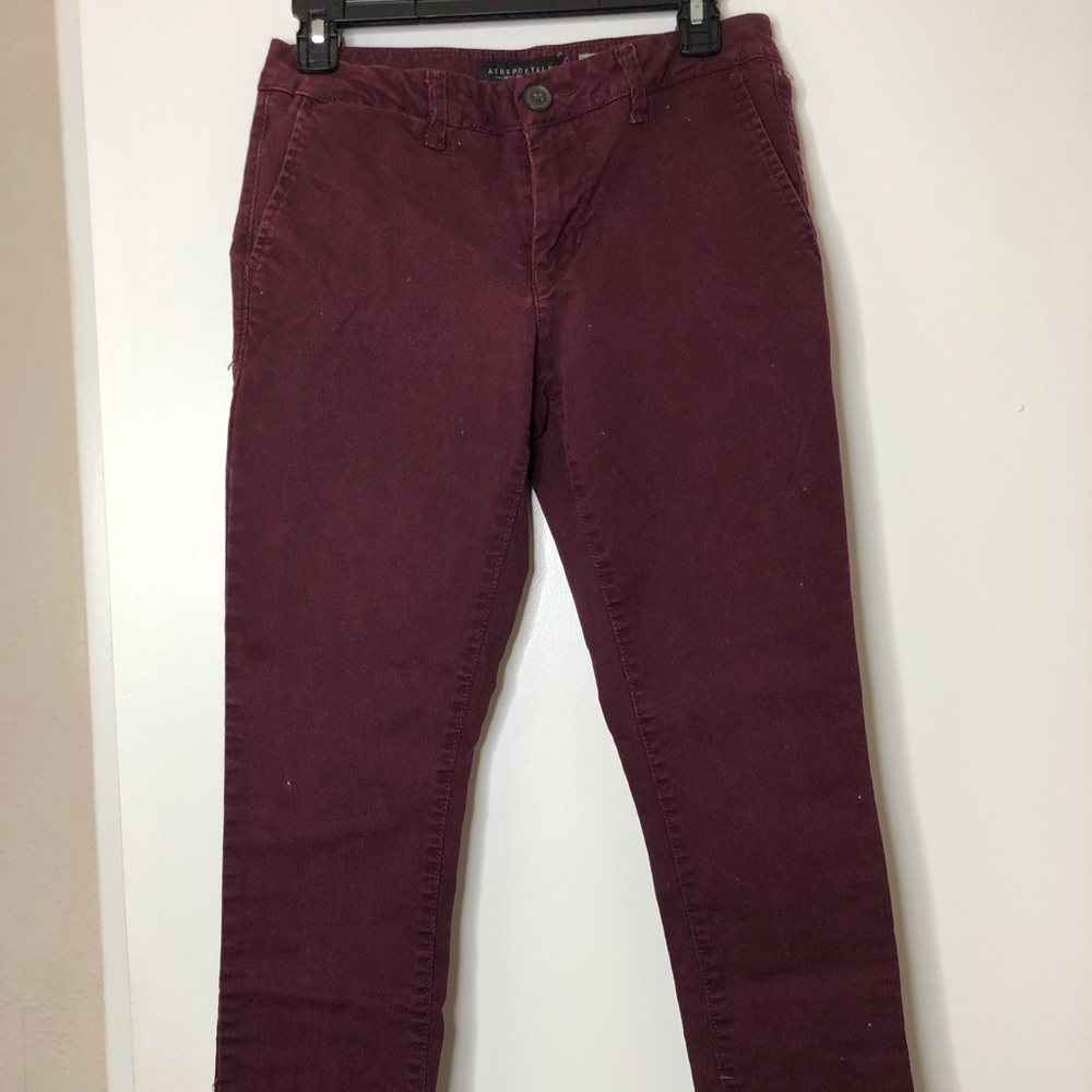 Mens Maroon Aeropostale Skinny Jeans